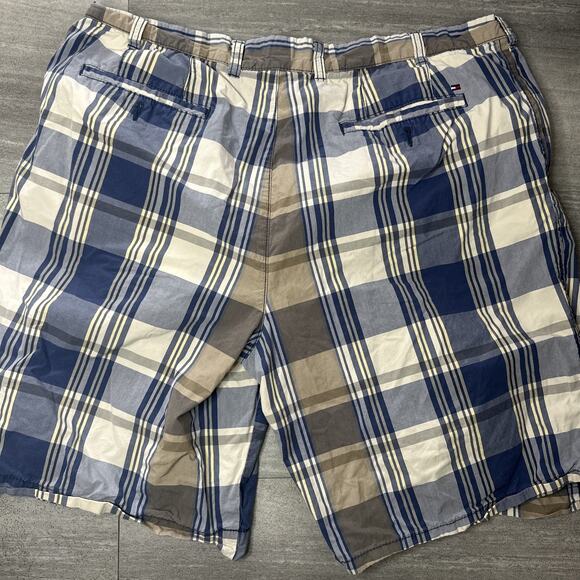 Tommy Hilfiger Men's Blue Plaid Print 9" Shorts Blue Size 40 - Picture 4 of 4